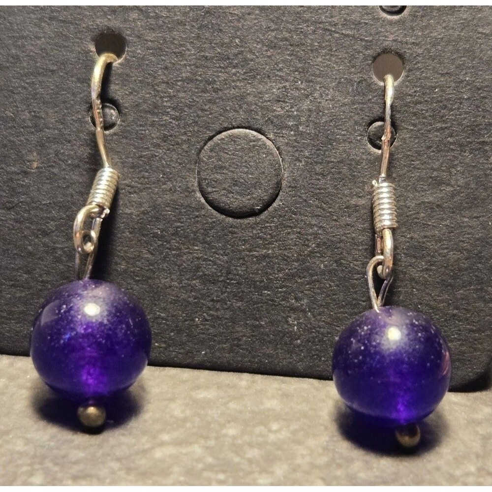 Purple Stone Sterling Silver Earrings